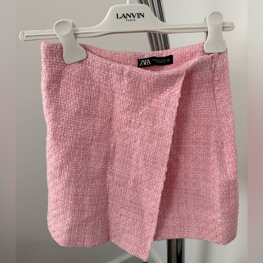 Zara Women's Pink Tweed Mini Skirt